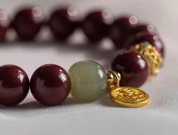 Natural raw ore purple gold sand single ring bracelet-140 - Image 4